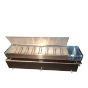 Koelopzetbuffet tafelmodel met rvs deksel in kist